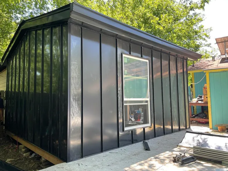 Black standing seam metal wall panels for Metal Roof Installation in Murphy